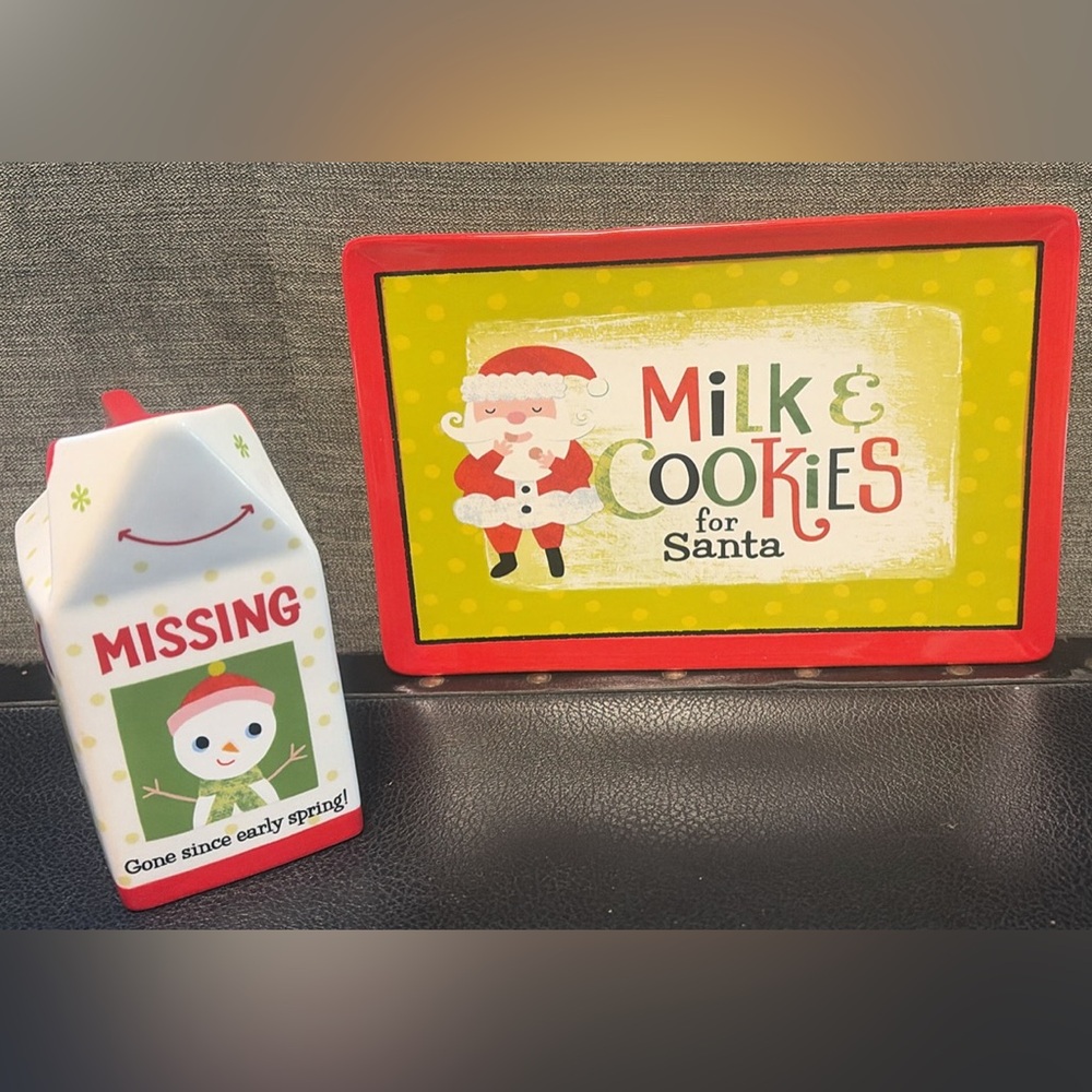 NEW Grasslands Road “Cookies for Santa “ Red and Green Holiday Decor Set